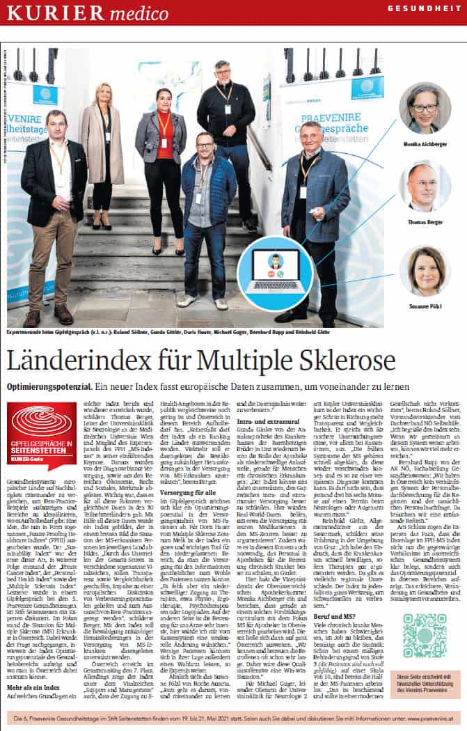 Artikel im Kurier, Erscheinungstermin, 4. November 2020